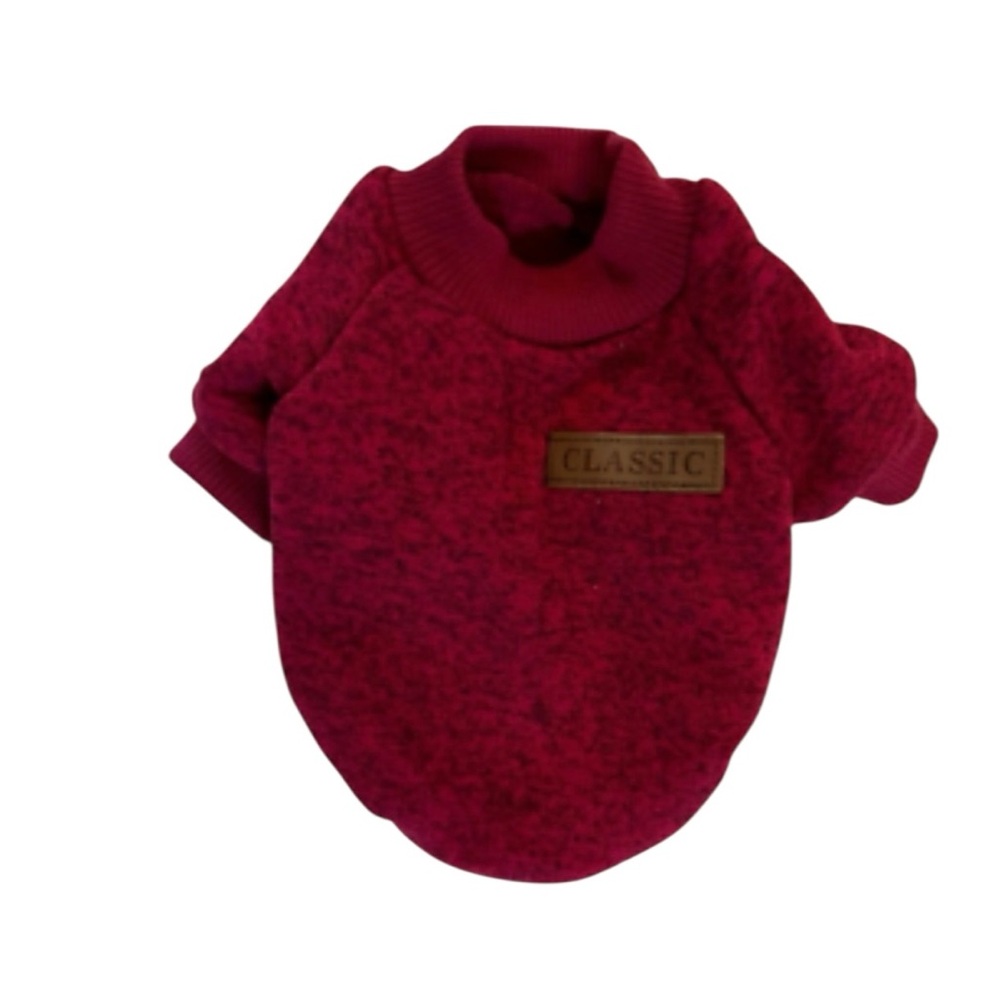 CLASSIC Pet Red Crew Neck Sweatshirt Pullover Red Fleece Size Small